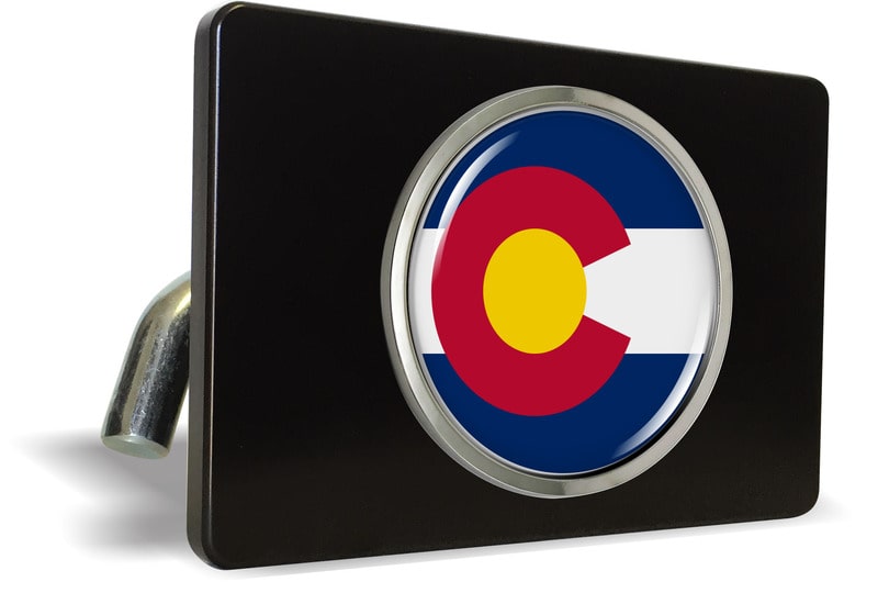 Colorado State Flag - Tow Hitch Cover with Chrome Emblem